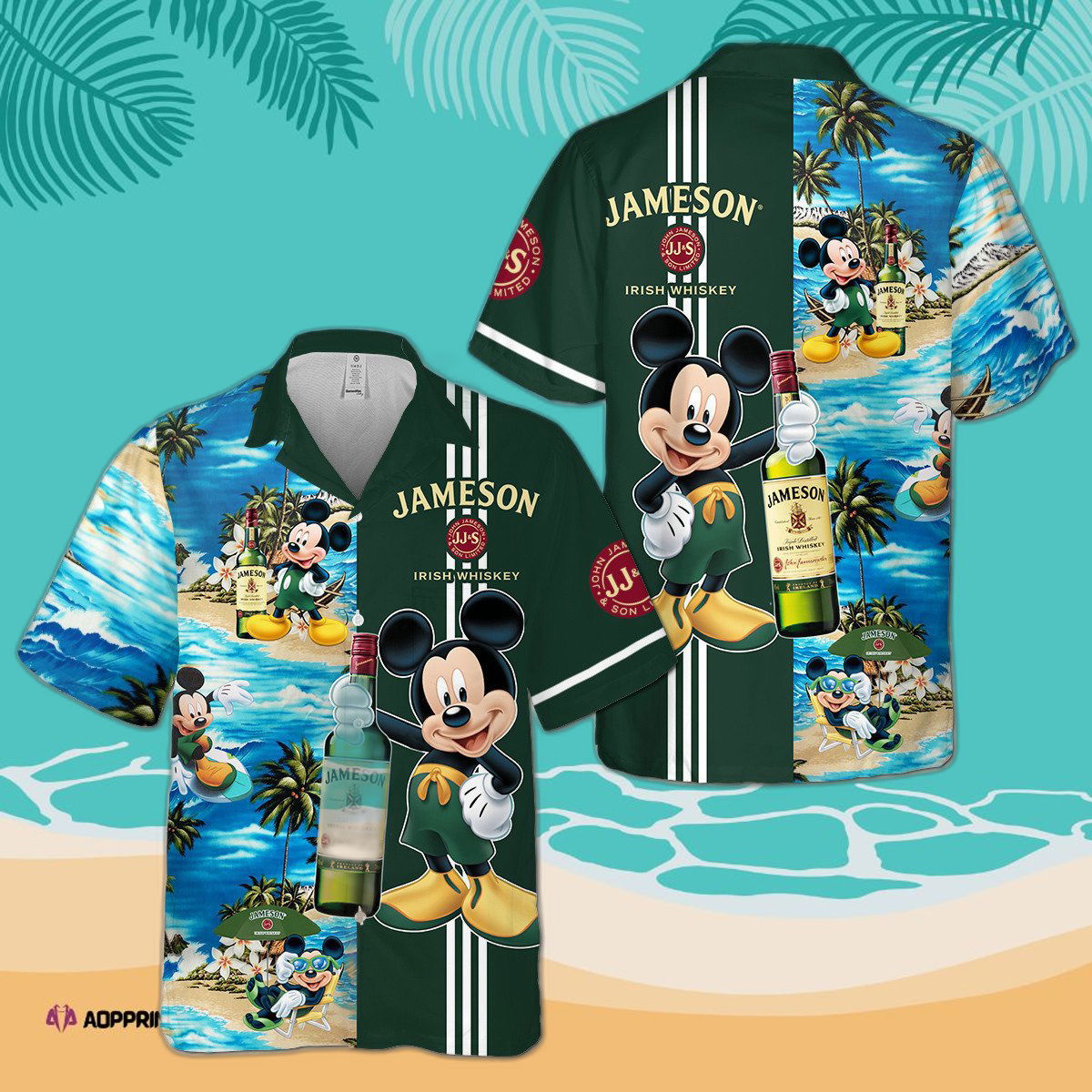 Jameson Irish Whiskey Mickey Mouse All Over Print 3D Aloha Summer Beach Hawaiian Shirt Jameson Irish Whiskey Mickey Mouse All Over Print 3D Aloha Summer Beach Hawaiian Shirt