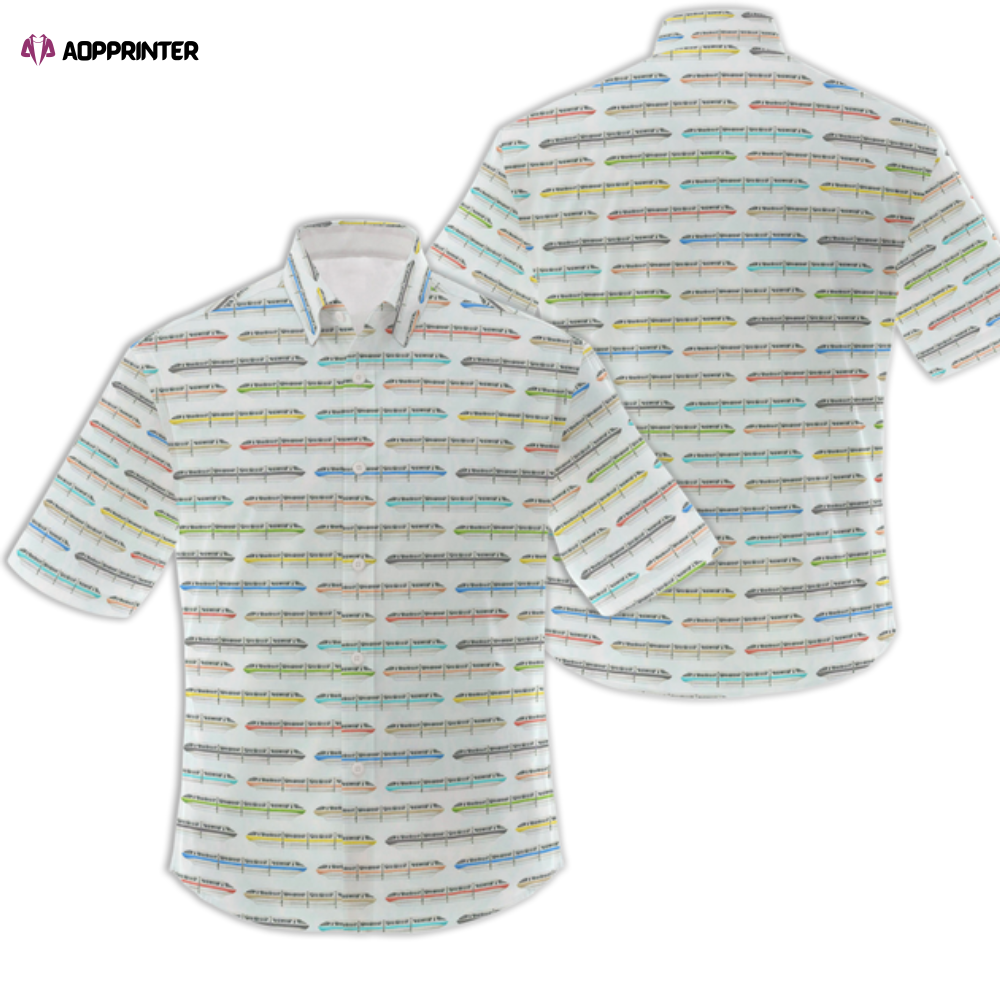 Disney Monorail Rainbow Disney Hawaiin Shirt Disney Monorail Rainbow Disney Hawaiin Shirt