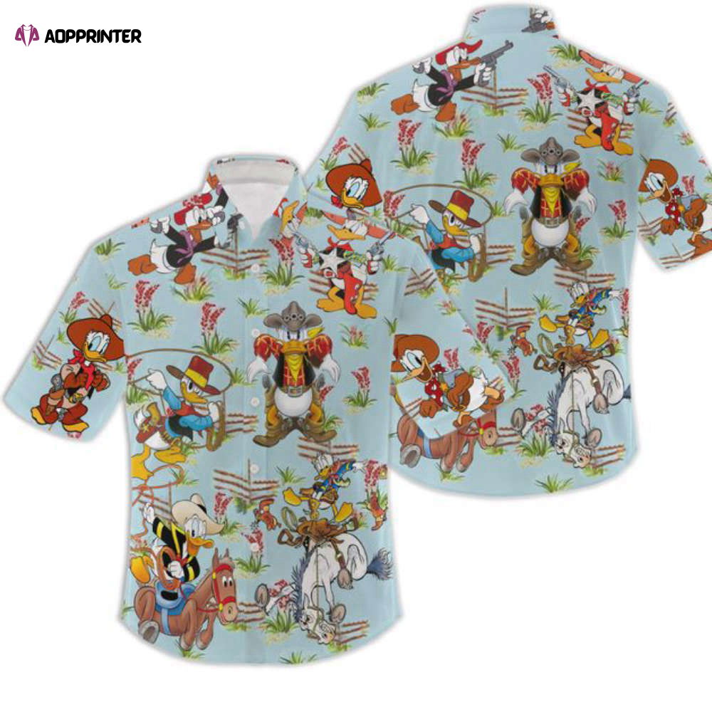 Donald Duck Cowboy Hawaiian Shirt, Disney Hawaiian Aloha Shirt, Button Up Shirt Donald Duck Cowboy Hawaiian Shirt, Disney Hawaiian Aloha Shirt, Button Up Shirt
