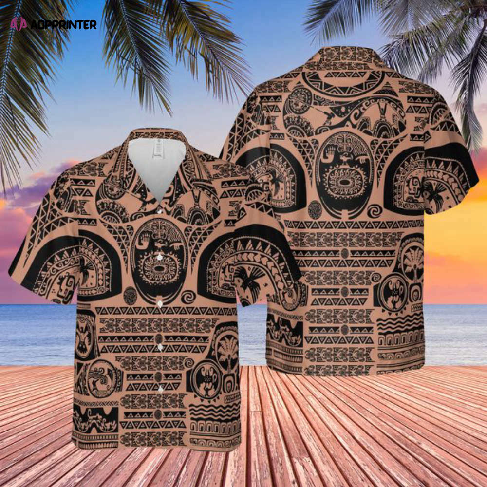 Maui Tattoos Inspired Disney Moana – Men’s Button Down Hawaiians Shirt Maui Tattoos Inspired Disney Moana – Men’s Button Down Hawaiians Shirt