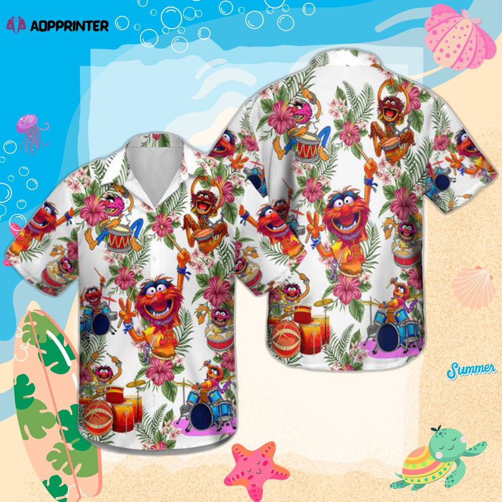 Muppet Playing Drum Tropical Flower Hawaiian Shirt Muppet Playing Drum Tropical Flower Hawaiian Shirt