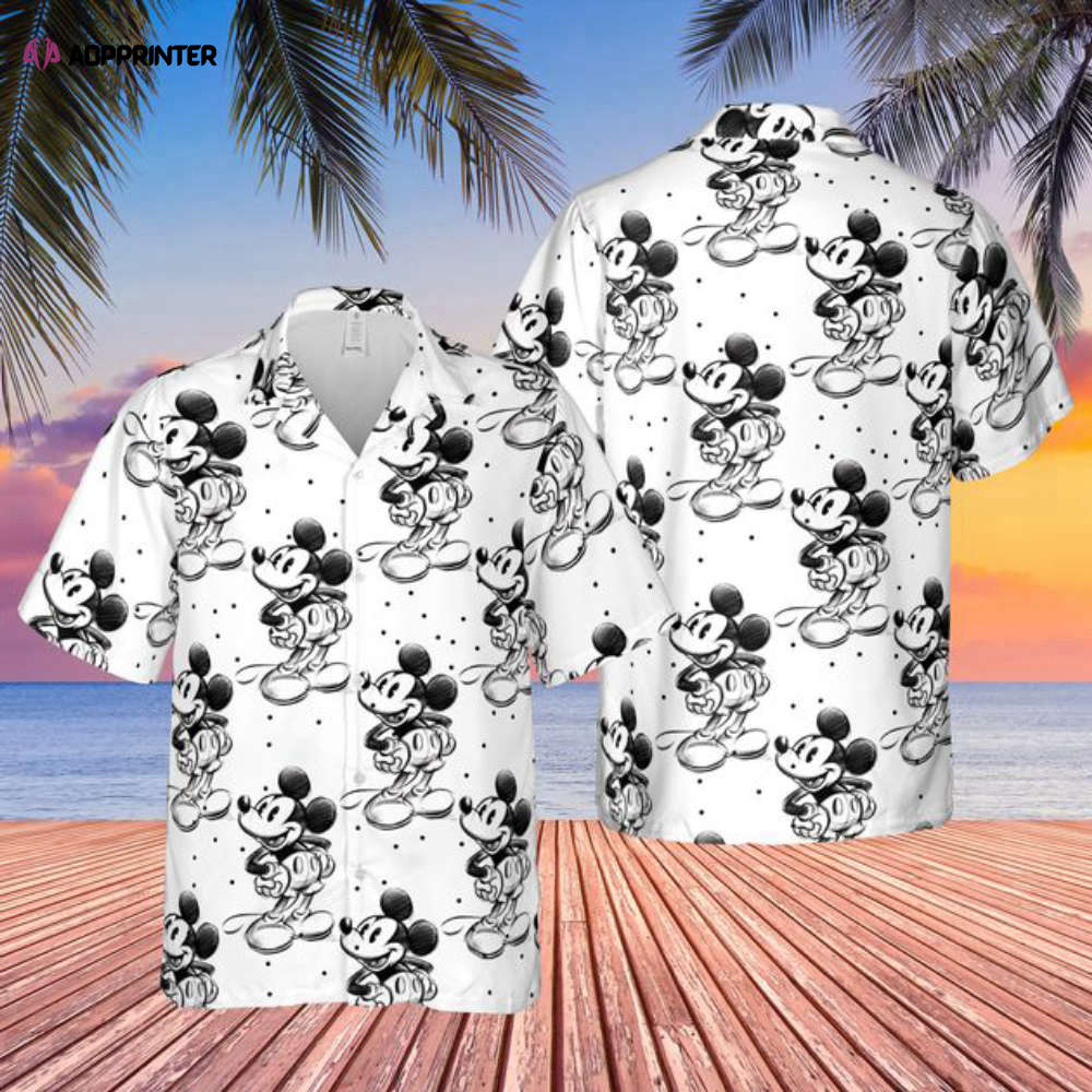 Sketch of Mickey Mouse – Disney Inspired Men’s Button Down Short-Sleeved Shirt Sketch of Mickey Mouse – Disney Inspired Men’s Button Down Short-Sleeved Shirt