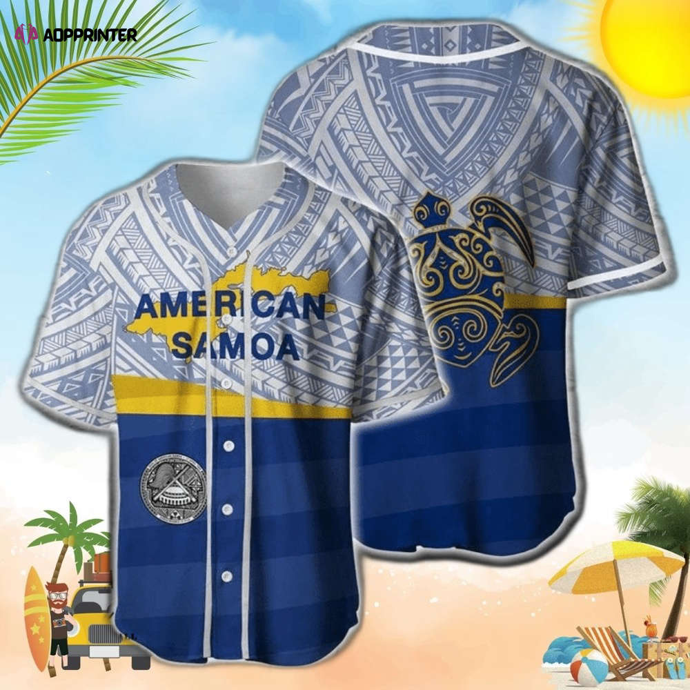 American Samoa Blue Pattern Baseball Jersey American Samoa Blue Pattern Baseball Jersey
