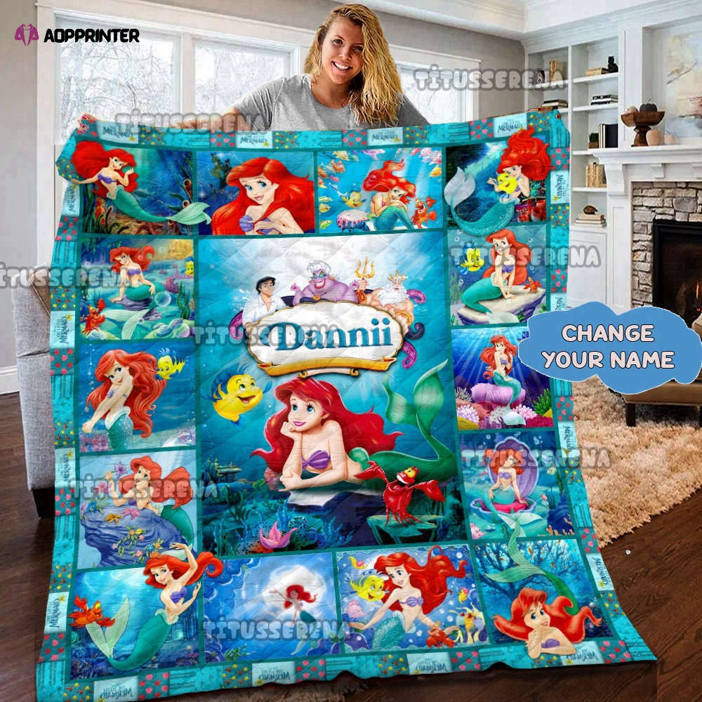 Custom Ariel The Little Mermaid Quilt Blanket Ariel Princess Bedding Set Mermaid Kids Bedding Set Blanket Cartoon Blanket Custom Ariel The Little Mermaid Quilt Blanket Ariel Princess Bedding Set Mermaid Kids Bedding Set Blanket Cartoon Blanket