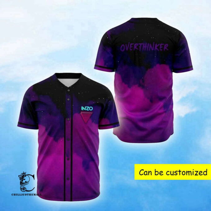 Custom Inzo Overthinker Rave EDM Baseball Jersey – Personalized Design: Your Ultimate Party Outfit!