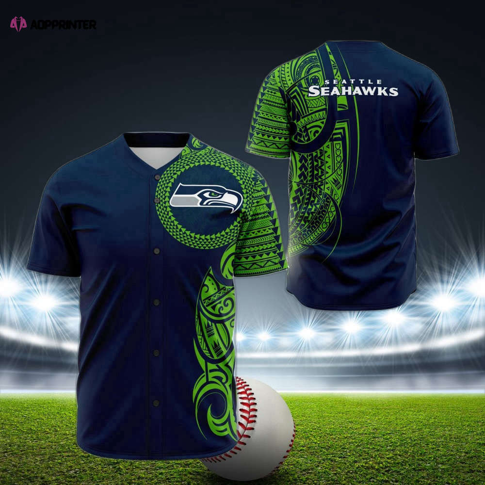 Custom Seahawks Polynesian Baseball Jersey – Personalized Design Custom Seahawks Polynesian Baseball Jersey – Personalized Design