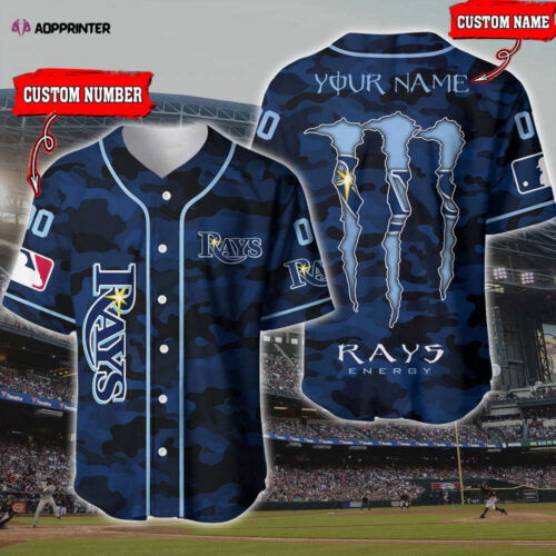Custom Tampa Bay Rays 3D Printed Baseball Jersey - Personalized Design