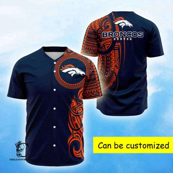 Personalized Polynesian Baseball Jersey with Broncos Design – Customizable & Unique