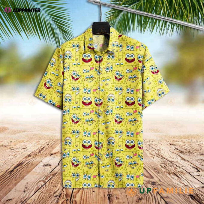 Spongebob Hawaiian Shirt: Squarepants Sponge Emoji Faces – Best Hawaiian Shirts