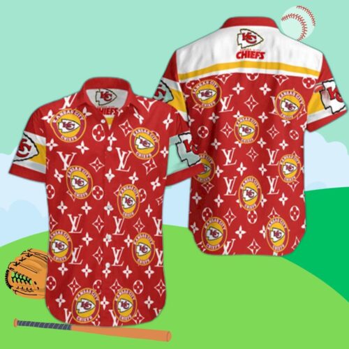 Stylish Kansas City Chiefs LV Hawaiian Shirt - Show Your Team Spirit,