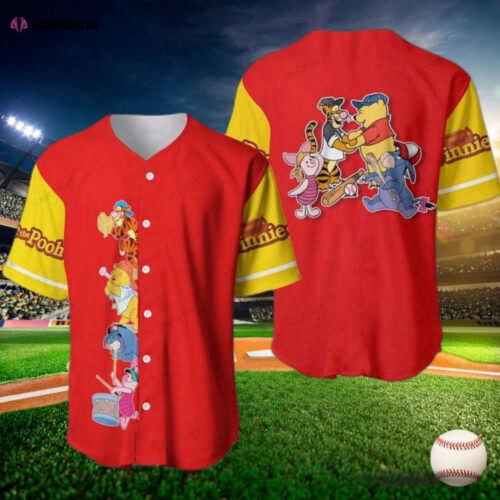 Winnie The Pooh 3D Printed Baseball Jersey - Playful and Stylish Apparel for Fans
