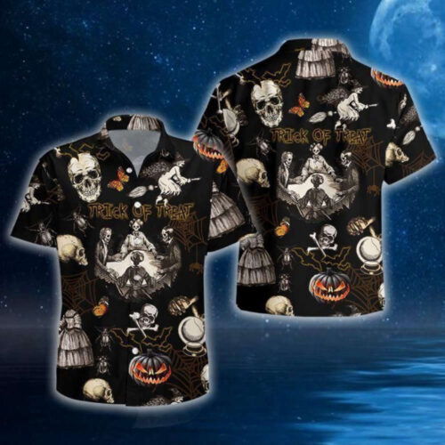 Spooky Skull Halloween Hawaiian Shirt - Unisex Adult HW8211