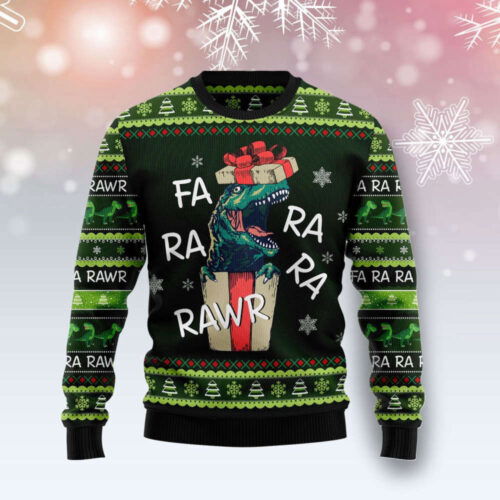 Cart 4 Dinosaur Gift Farararawr Ugly Christmas Sweater