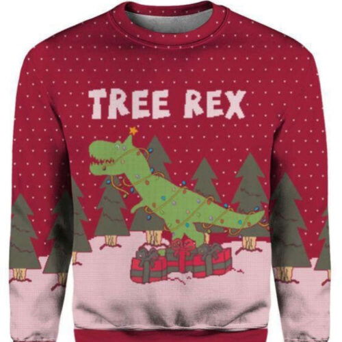 Cart 1 Tree Rex Christmas Ugly Christmas Sweater