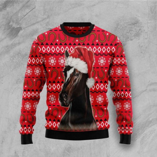 Horse Christmas Pattern Ugly Sweater - Festive and Fun Holiday Attire