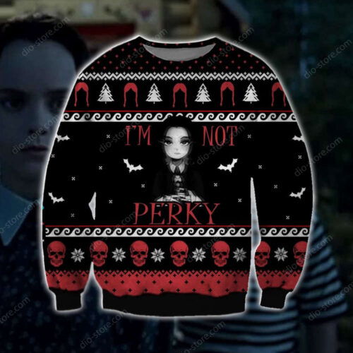 Im Not Perky Knitting Pattern 3D Print Ugly Christmas Sweater Hoodie All Over Printed