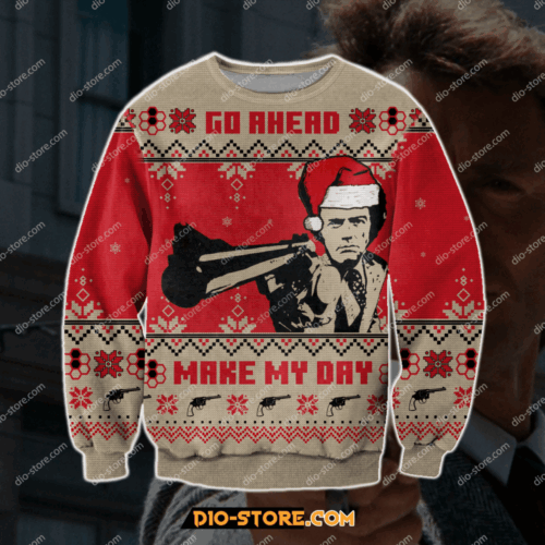 Cart 3 Dirty Harry 3D Print Knitting Pattern Ugly Christmas Sweater Hoodie All Over Printed