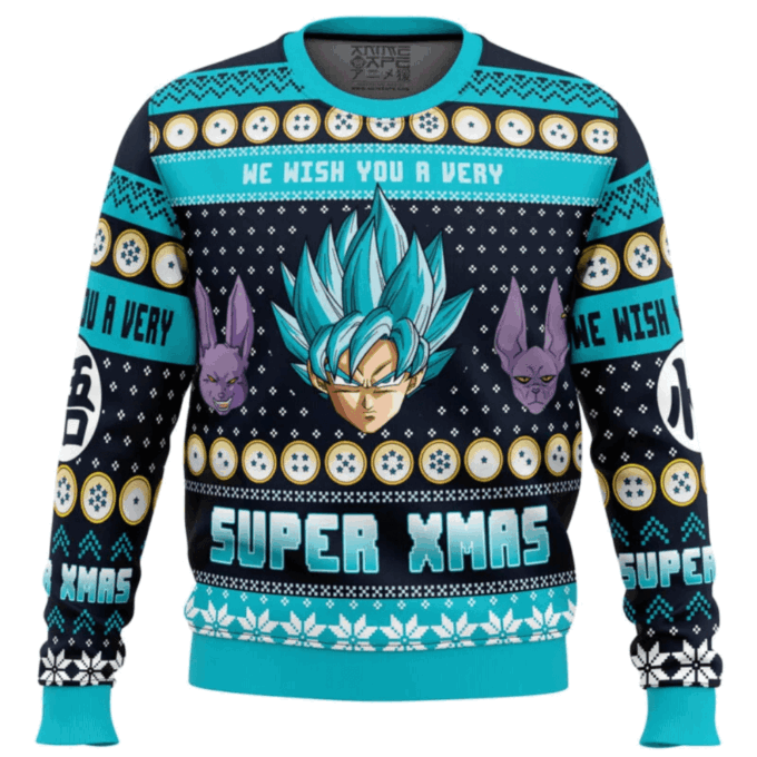 Dragon Ball Z Saiyan Christmas Ugly Sweater – Festive & Fun DBZ Holiday Apparel