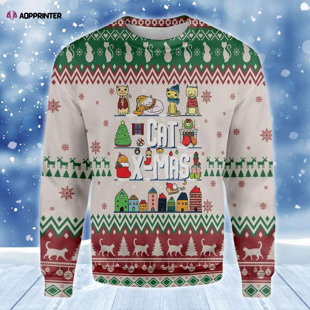 Adorable Cat Xmas Holiday Ugly Sweater Adorable Cat Xmas Holiday Ugly Sweater
