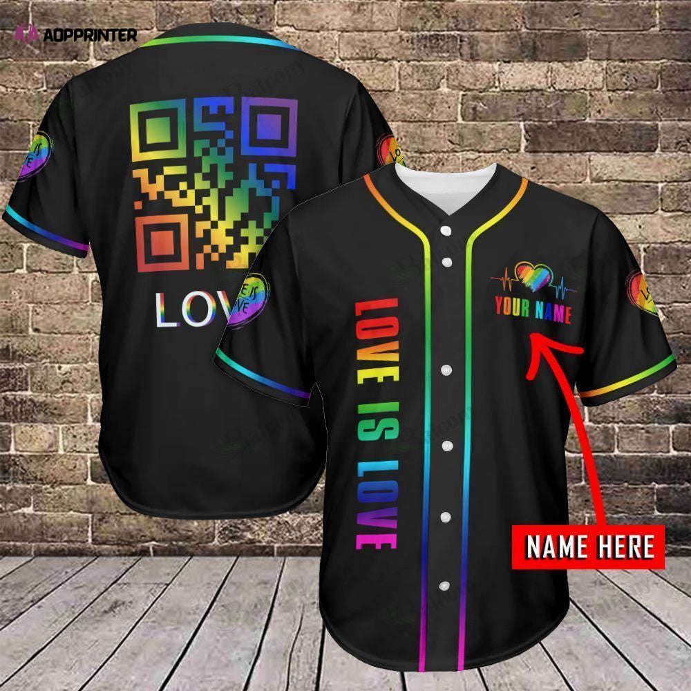 Baseball Tee LGBT – Love is Love Personalized Name Baseball Jersey 312 Baseball Tee LGBT – Love is Love Personalized Name Baseball Jersey 312