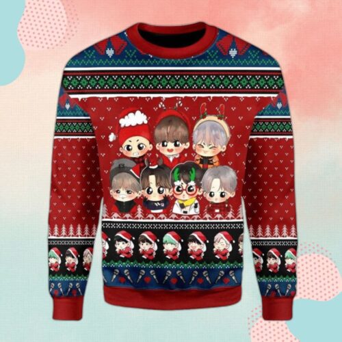Cart 6 Get Festive with BTS Band Christmas Sweater - Limited Edition Holiday Apparel