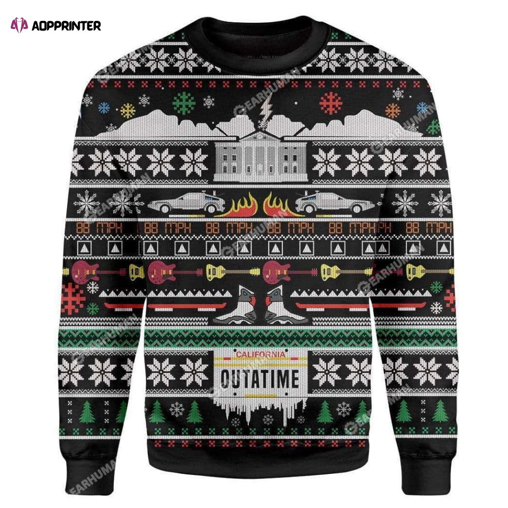 Car Guitar Snowflake Ugly Christmas Sweater – Back to the Future Unisex Sweatshirt Car Guitar Snowflake Ugly Christmas Sweater – Back to the Future Unisex Sweatshirt
