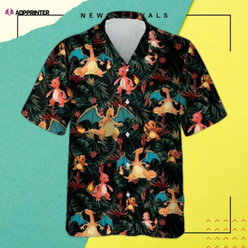 Cart 4 Chamander Evolution Pokemon Hawaiian Shirt