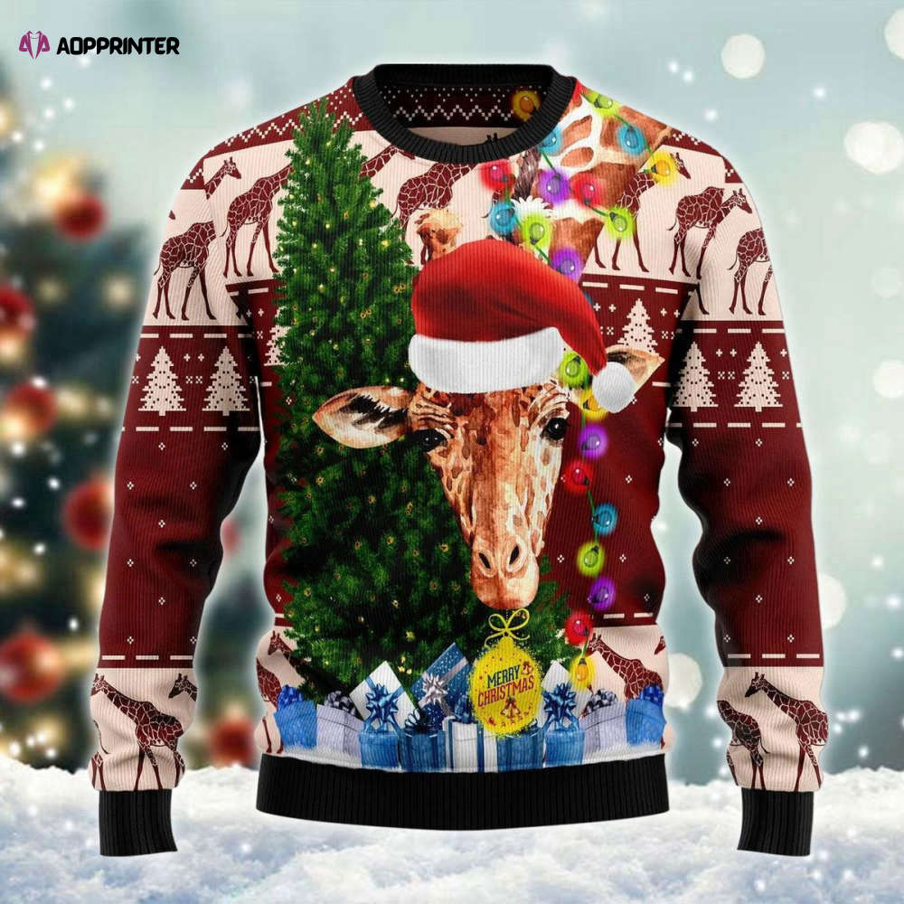 Christmas Lights Giraffe Lover Funny Ugly Sweater Christmas Lights Giraffe Lover Funny Ugly Sweater