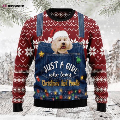 Cart 3 Christmas Poodle Ugly Sweater: For Girls Who Love Christmas Show Your Festive Spirit!