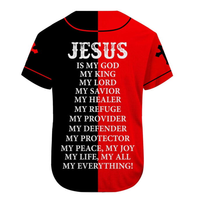 Custom name Child Of God Red and Black Christians Baseball Jersey | Colorful | Adult Unisex | S – 5XL Full Size