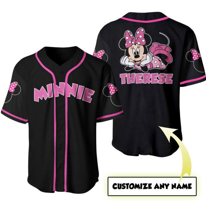 Cute Minnie Pink Disney Custom Baseball Jersey – Play in Style!