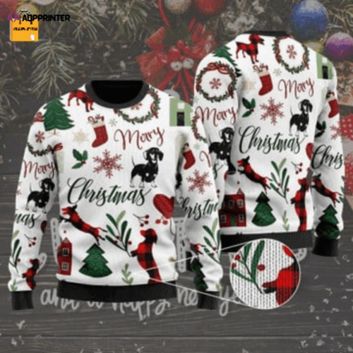 Cart 5 Dachshund Christmas Sweater: Festive & Cozy Apparel for Dog Lovers