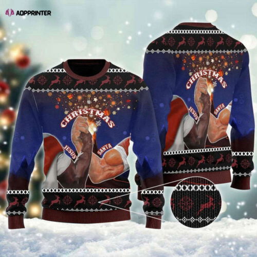 Cart 5 Festive Santa & Jesus Ugly Sweater: Perfect Christmas Attire