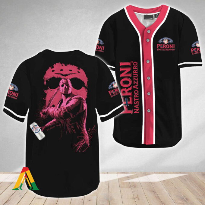 Friday the 13th Peroni Beer Baseball Jersey – Jason Voorhees Fan Merch