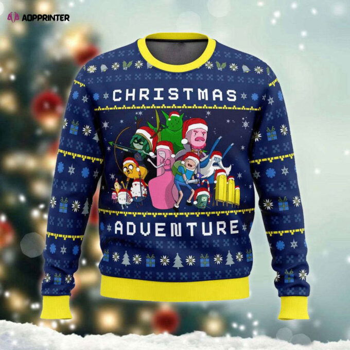 Get Festive with Adventure Time Characters Christmas Ugly Sweater