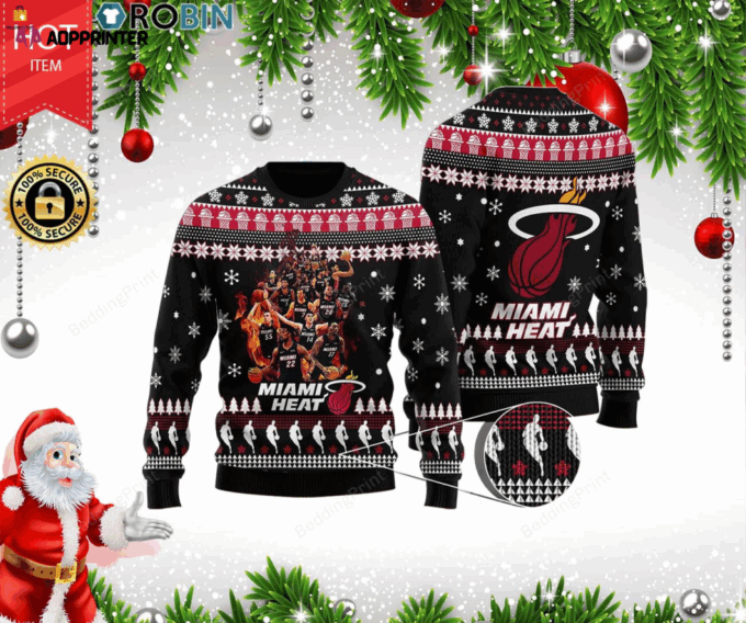 Get Festive with Miami Heat Ugly Christmas Sweater – Official NBA Team Merchandise