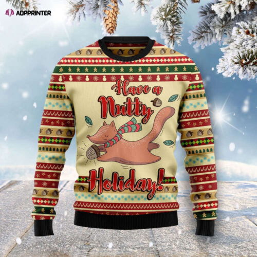Get Festive with Our Nutty Holiday Ugly Christmas Sweater - Perfect for Celebrations!