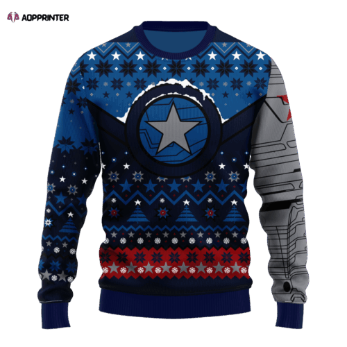 Cart 1 Get Festive with Winter Soldier Ugly Christmas Sweater T-Shirt - Perfect Xmas Gift!