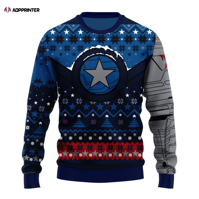 Get Festive with Winter Soldier Ugly Christmas Sweater T-Shirt – Perfect Xmas Gift!