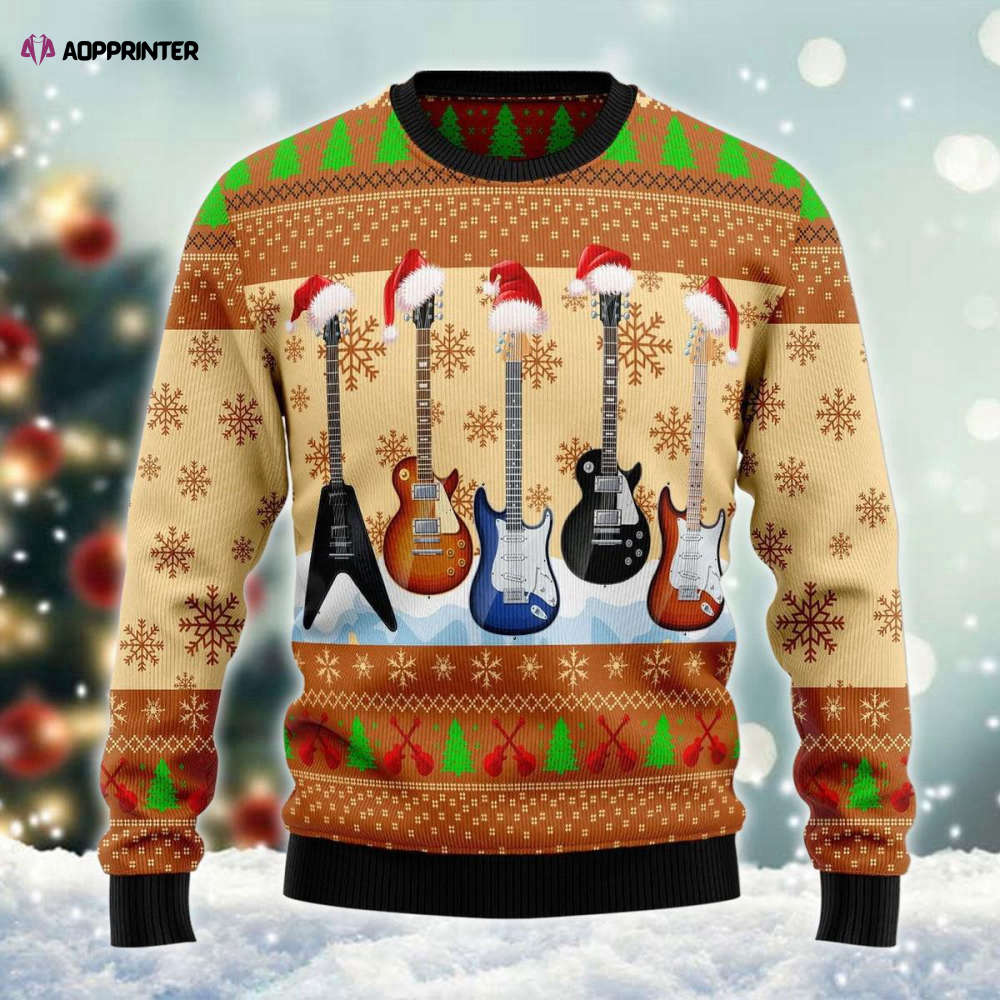 Guitars Santa Xmas Ugly Sweater Guitars Santa Xmas Ugly Sweater