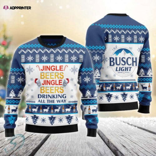 Cart 2 Jingle Beer Busch Light Ugly Christmas Sweater
