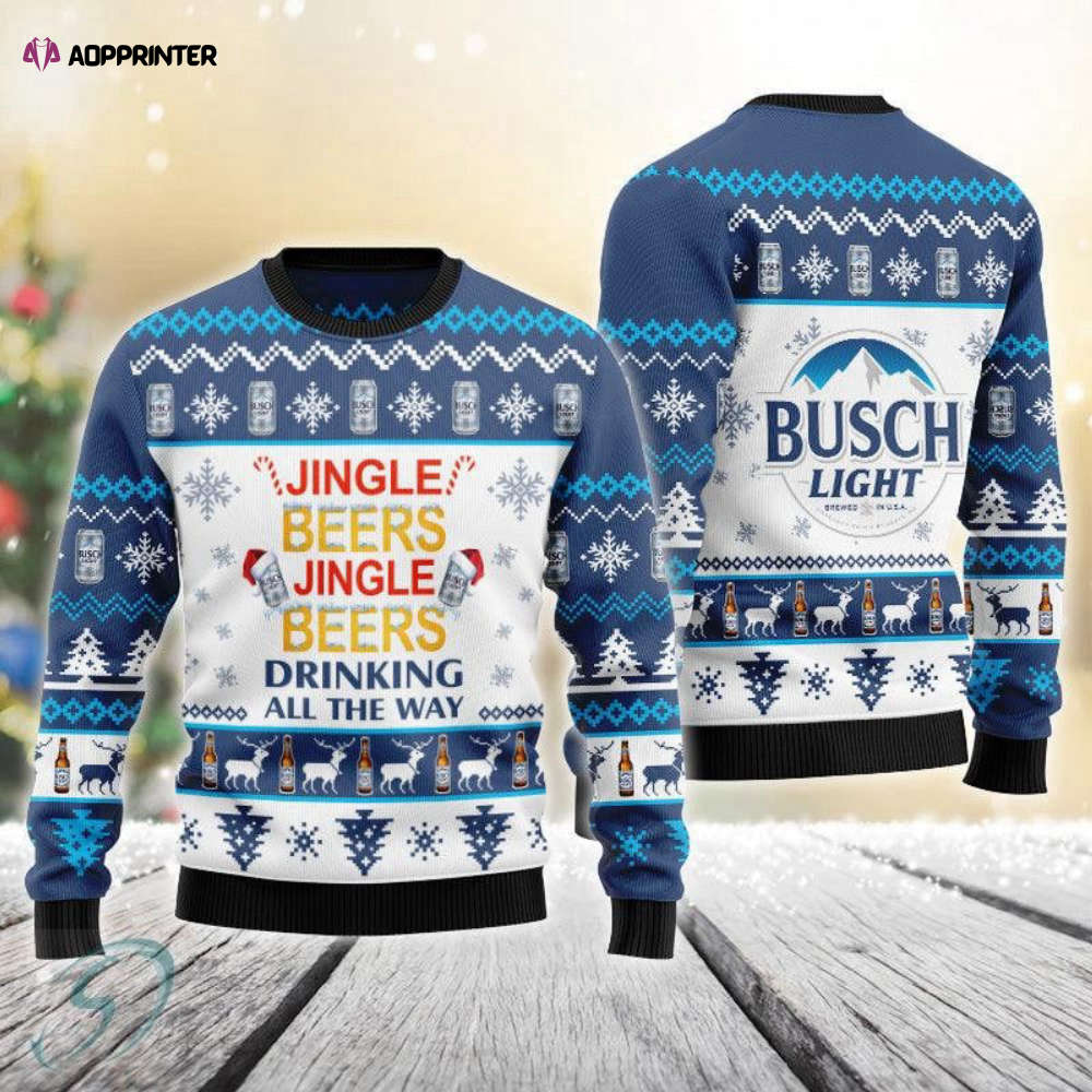 Jingle Beer Busch Light Ugly Christmas Sweater Jingle Beer Busch Light Ugly Christmas Sweater
