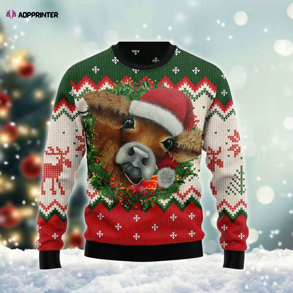 Just A Girl Who Like Santa Cow Xmas Ugly Sweater Just A Girl Who Like Santa Cow Xmas Ugly Sweater