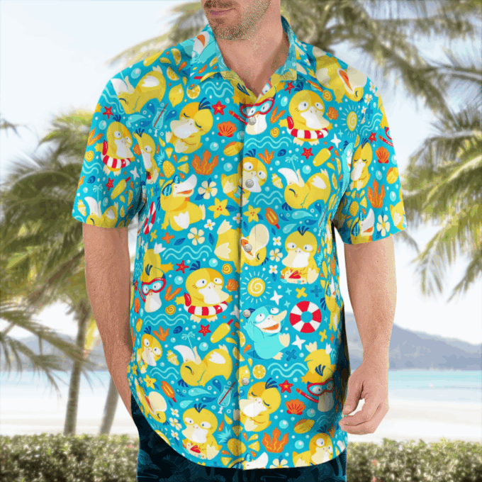 Koduck Pokemon Hawaiian Shirt: Vibrant Style for Ultimate Pokemon fans