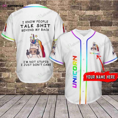 LGBT Unicorn Personalized Baseball Tee – Custom Name Jersey 337