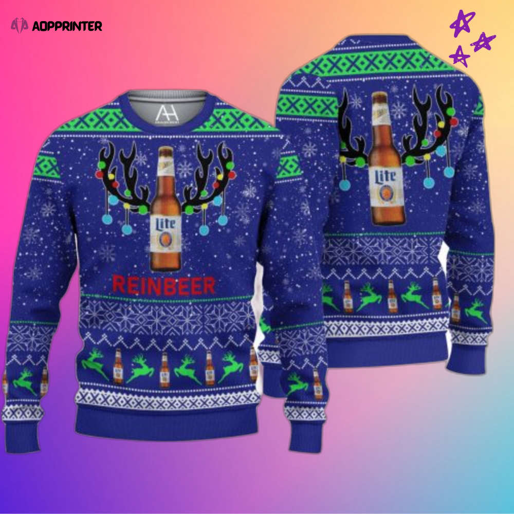 Get Festive with Lite Beer Reinbeer Ugly Christmas Sweater – Perfect Holiday Attire! Get Festive with Lite Beer Reinbeer Ugly Christmas Sweater – Perfect Holiday Attire!