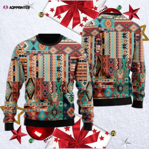 Cart 1 Native American Patchwork Ugly Christmas Sweater