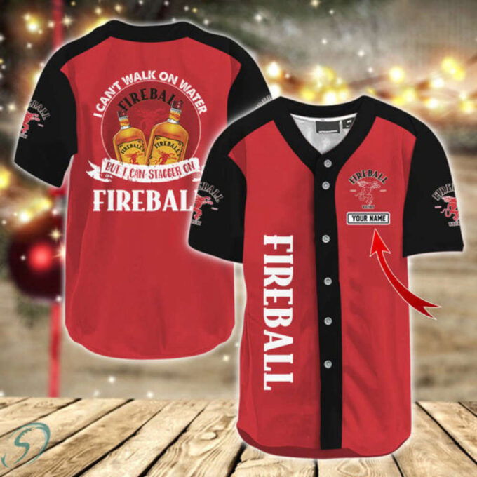 Personalized I Can Stagger On Fireball Baseball Jersey