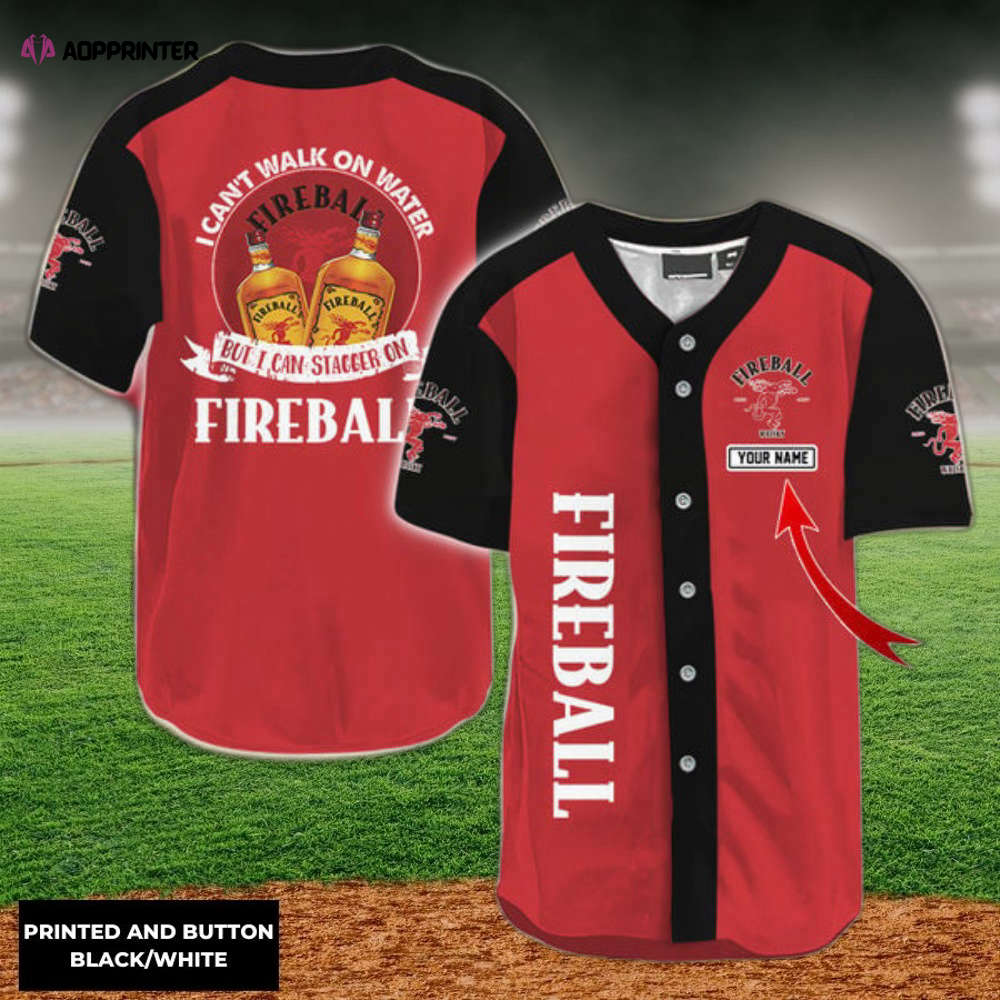Personalized I Can Stagger On Fireball Baseball Jersey Personalized I Can Stagger On Fireball Baseball Jersey
