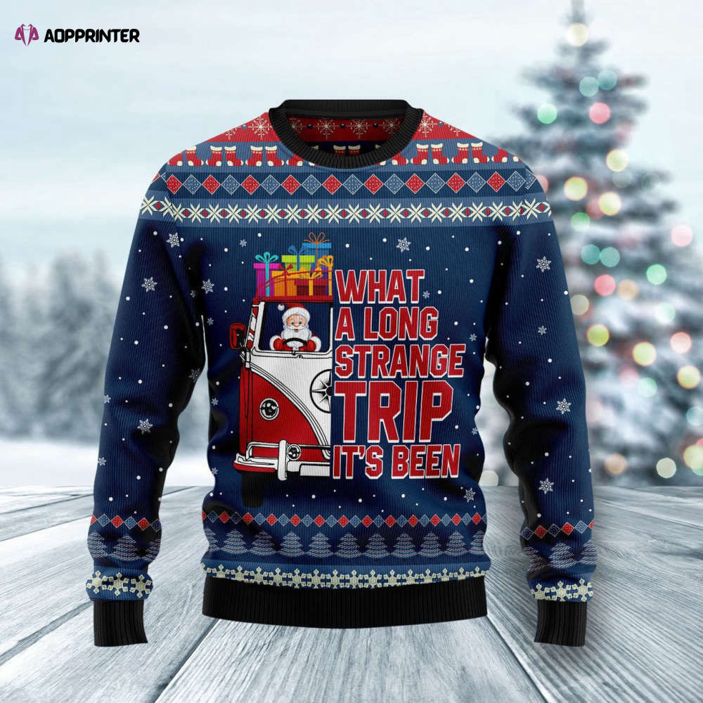 Santa Claus Hippie Bus What A Long Strange Trip Its Been Ugly Christmas Sweater Santa Claus Hippie Bus What A Long Strange Trip Its Been Ugly Christmas Sweater